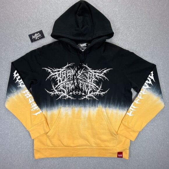Shibori Threads Hoodie Mens XL Brand of Sacrifice Lifeblood Deathcore Metal Band - Picture 1 of 11